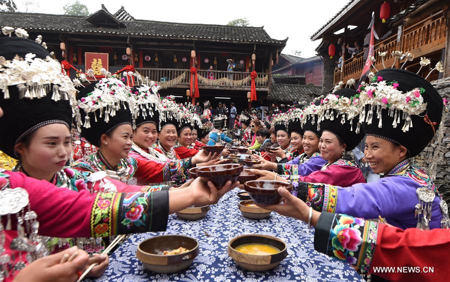 Miao ethnic people hold cultural tourism festival in SW China