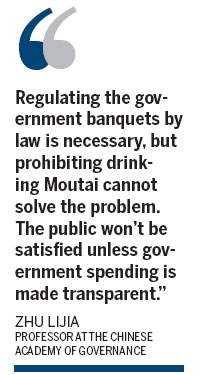 Ban Moutai at official banquets, says deputy