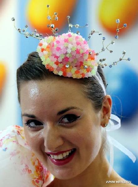 Shoes, apparels made of candies on show in HK