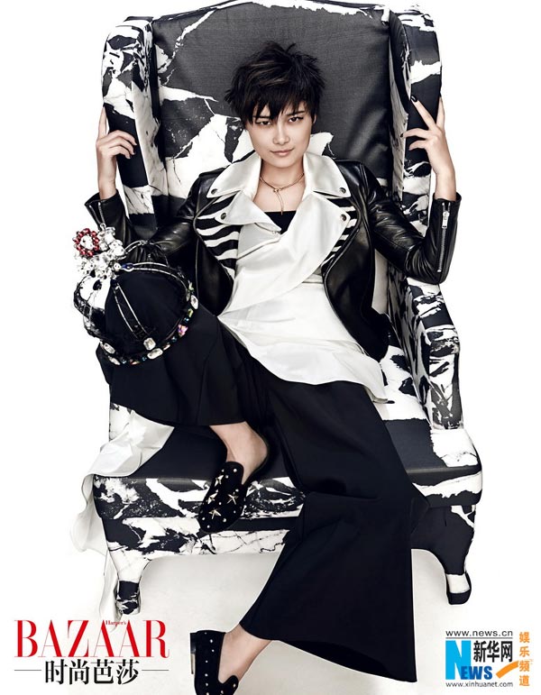 Li Yuchun poses for Harper's Bazaar magazine