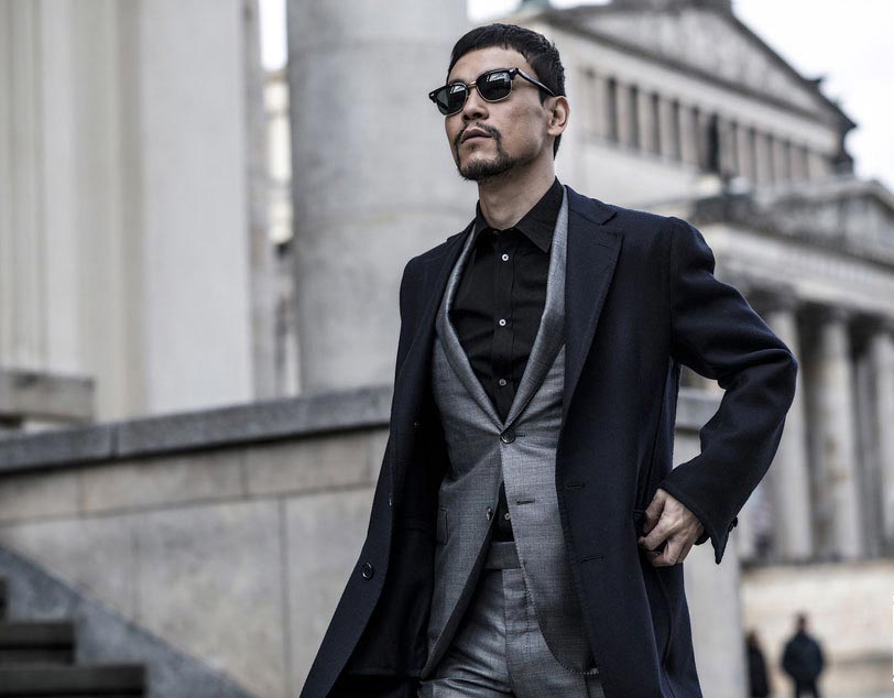 Street snaps of tough guy Liao Fan in Berlin