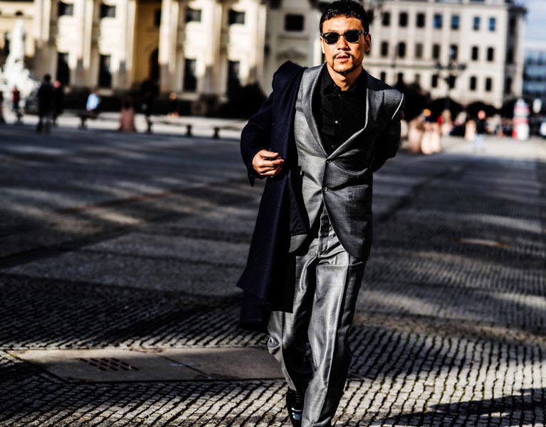 Street snaps of tough guy Liao Fan in Berlin