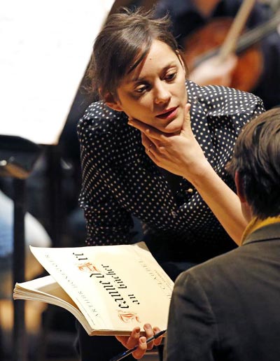 Marion Cotillard performs with Monaco Philharmonic Orchestra