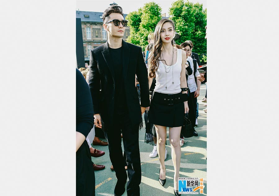 Huang Xiaoming and Angelababy spotted in Paris