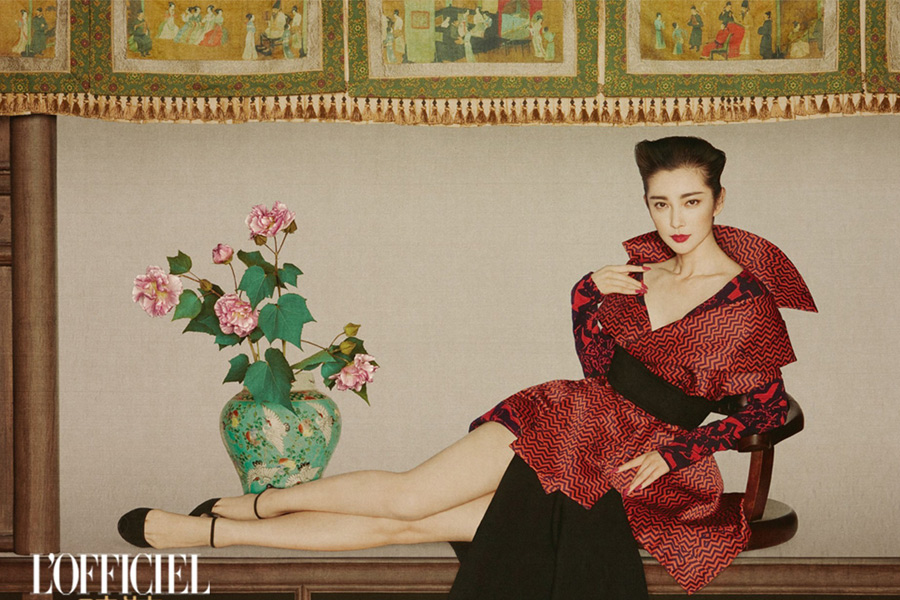 Female celebrities featured in Chinese-style fashion photos