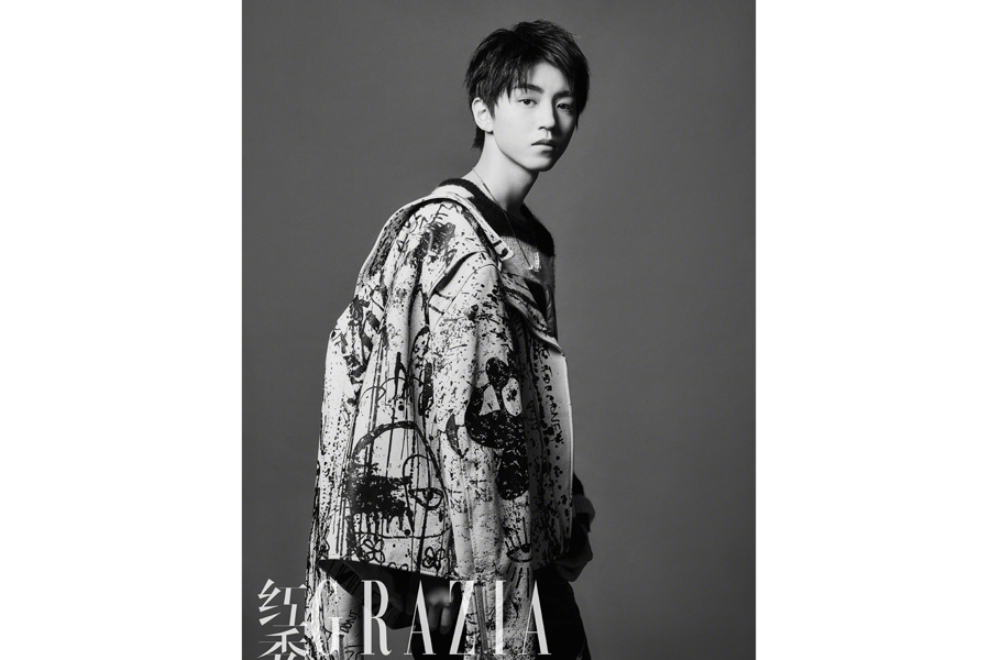 Teen actor Wang Junkai poses for fashion magazine