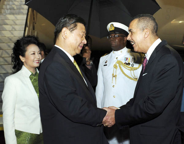 Xi arrives in Trinidad and Tobago for state visit