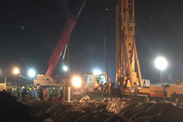 Rescue work at the collapsed gypsum mine in East China