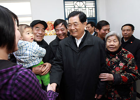 President Hu inspects Hebei, underlines agriculture