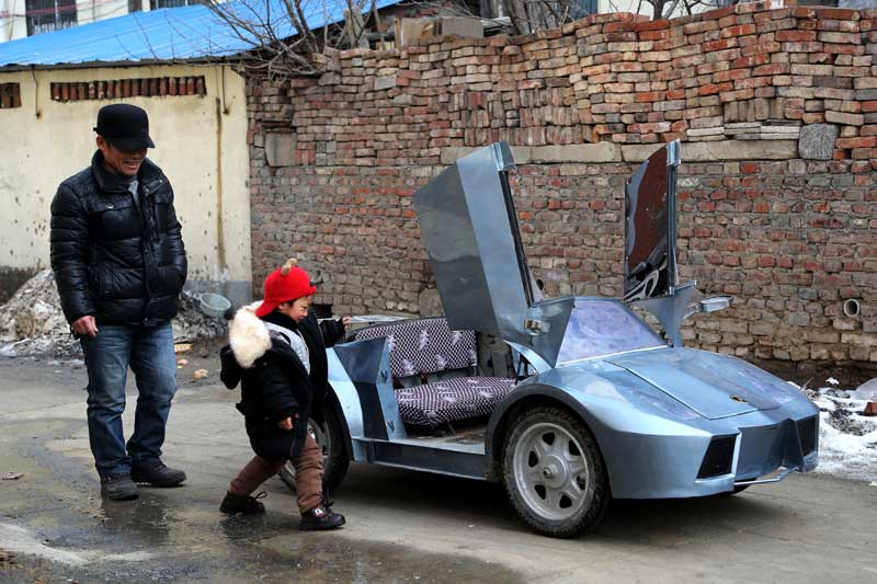 Homemade sports car in C China