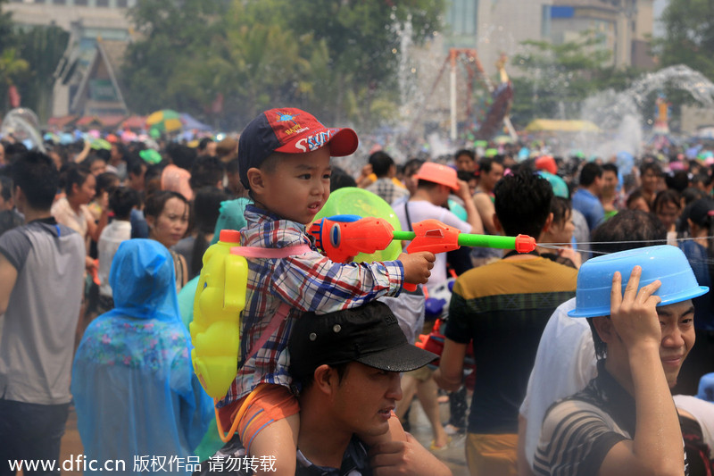 Thousands revel in the Songkran Festival water spree