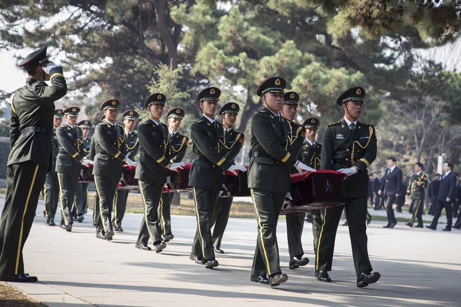 Remains of Chinese volunteer force buried in Shenyang