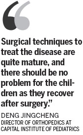 Surgery enables 5 Tibet children to walk normally