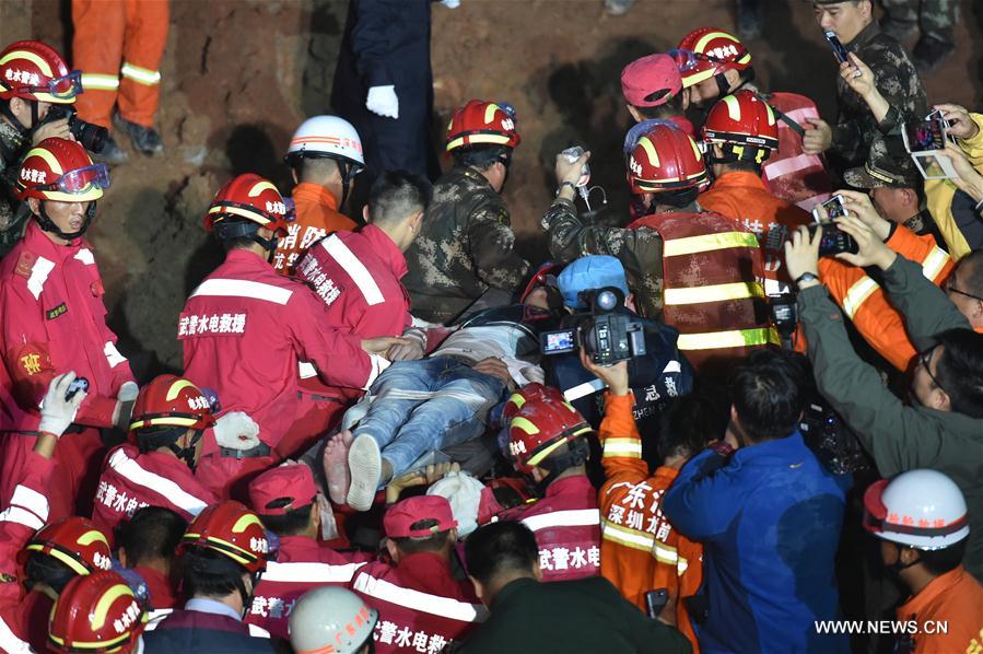 One survivor rescued from Shenzhen's landslide