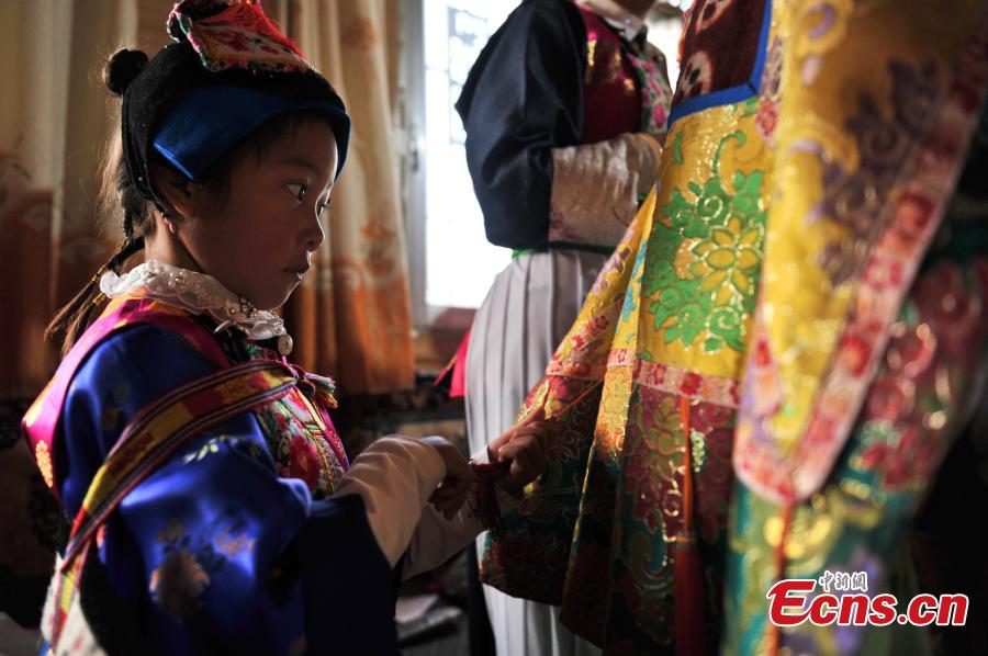 Young couple holds traditional Tibetan wedding ceremony