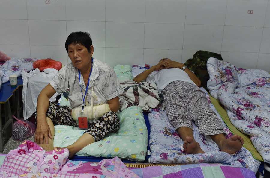 Life at the makeshift settlement for the flood