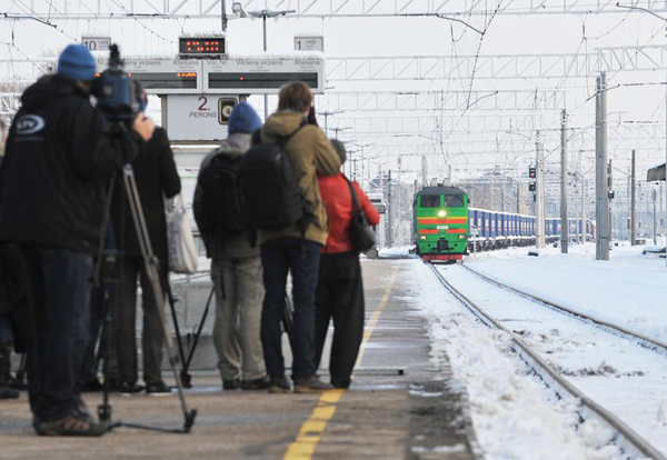 Latvia greets first trans-Eurasia cargo train from China