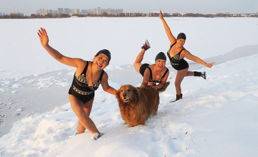 Plunging into cold water in NE China