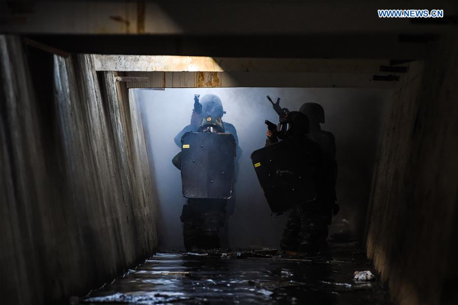 SWAT team members participate in training