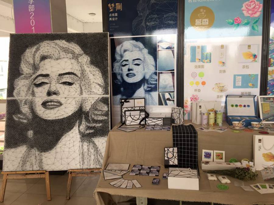 Wuhan student recreates Marilyn Monroe portrait using only nails and string