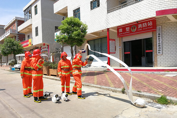 Women man the fire brigade in remote East China village