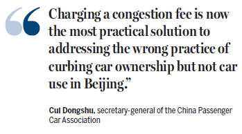 Beijingers brace for fee on congestion