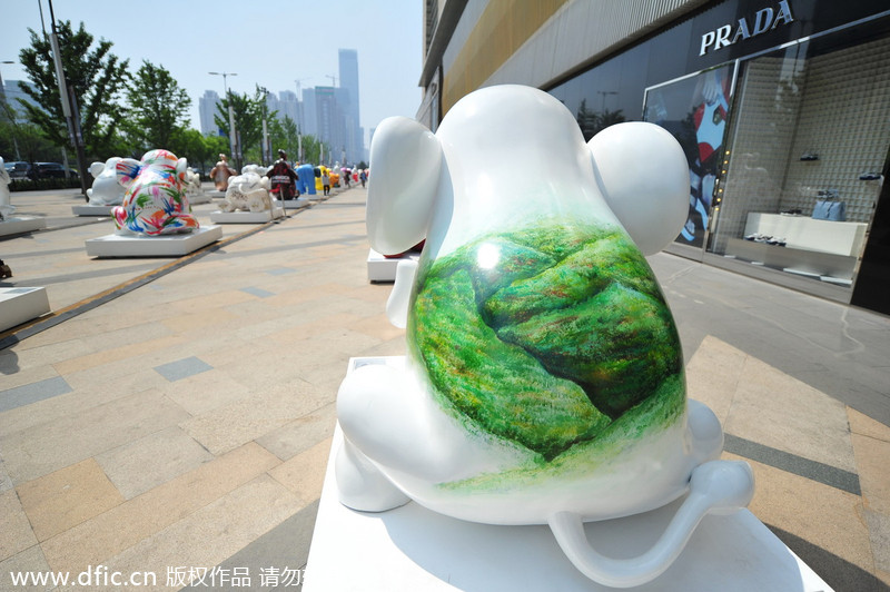 Elephant statues line Shenyang street