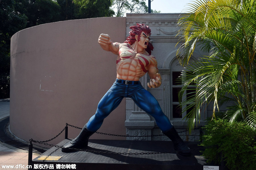 Statues of comic characters at the HK Avenue of Comic Stars