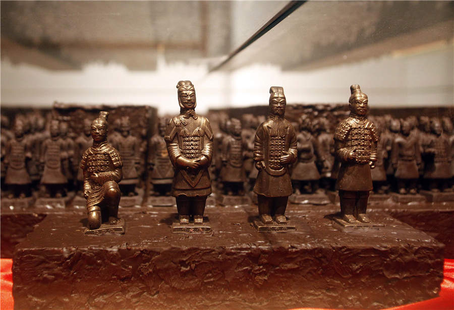 Xi'an cultural symbols made into chocolate art