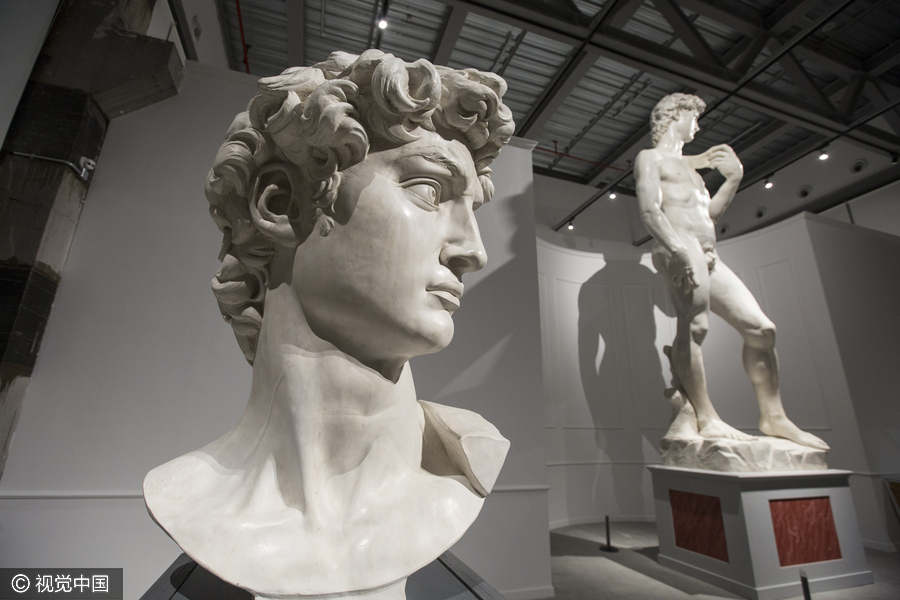 Statue of David on show in Shanghai