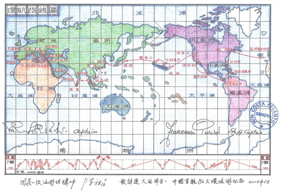 Globetrotting senior Chinese draws journey