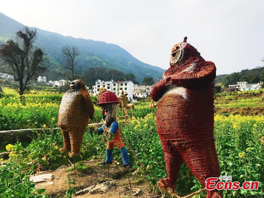 China's most beautiful village adds straw creations