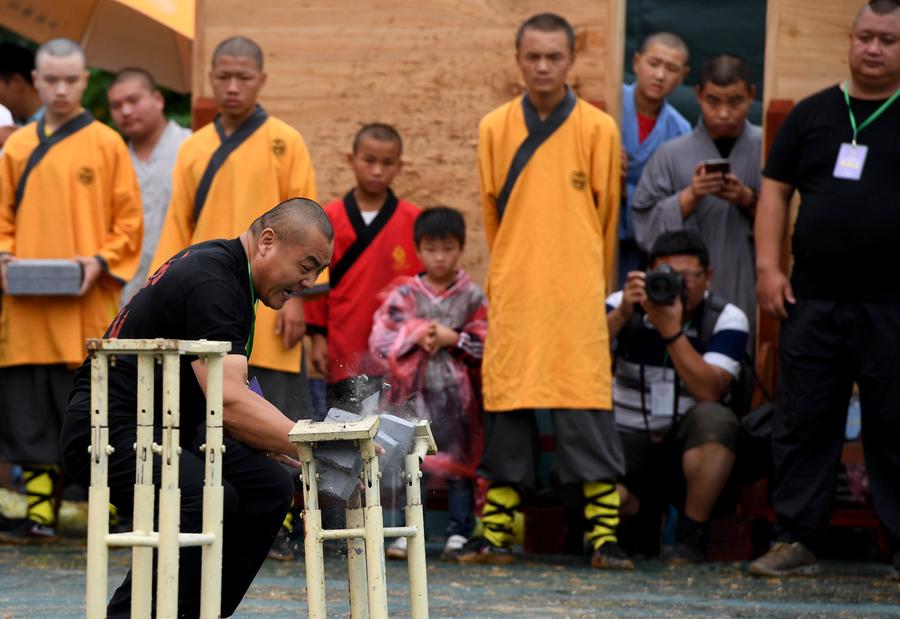 Martial arts competition held in Shaolin Temple