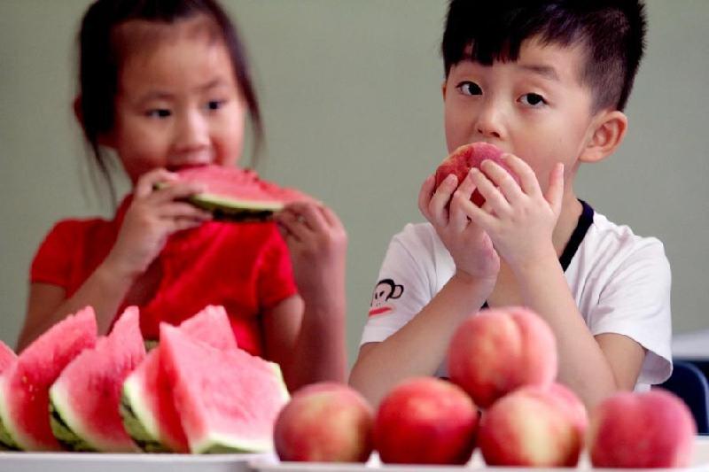 Kid's fruit feast signals autumn