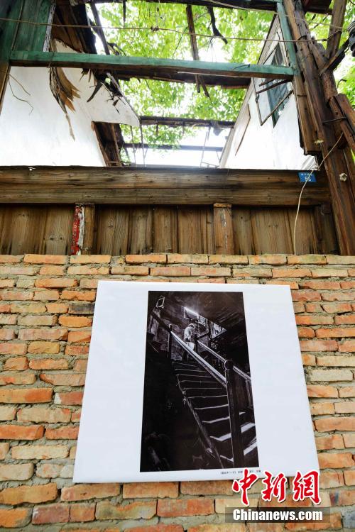 Old photographs on display at neighborhood slated for demolition in Fuzhou