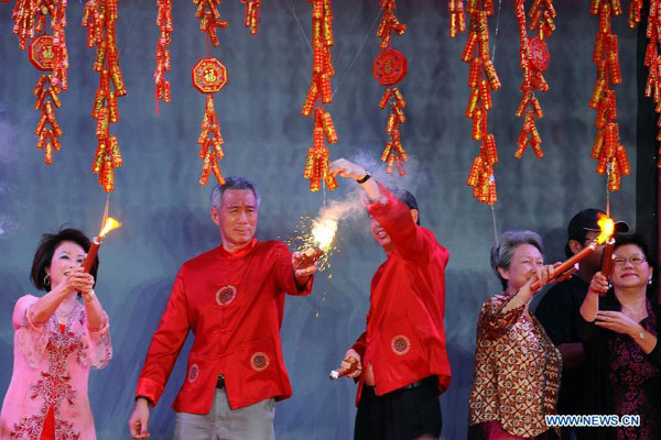 Singapore's Chinatown holds light up ceremony for Lunar New Year