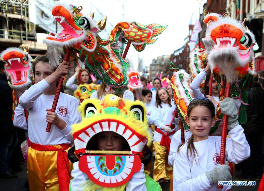 People celebrate Chinese Lunar New Year in Britain