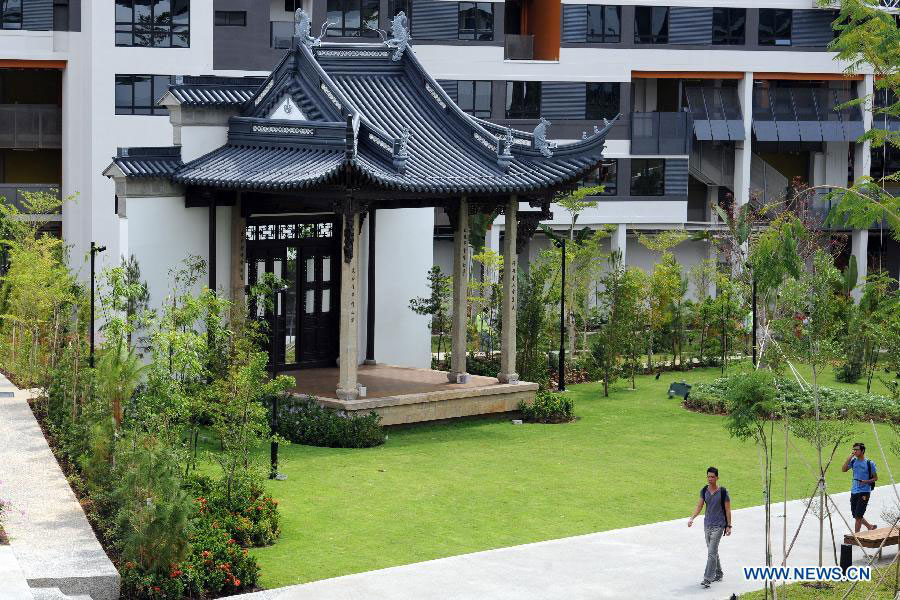 Traditional Chinese structures to to meet public in Singapore university