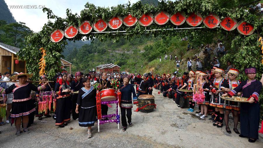 Yao people celebrate Danu Festival in S China