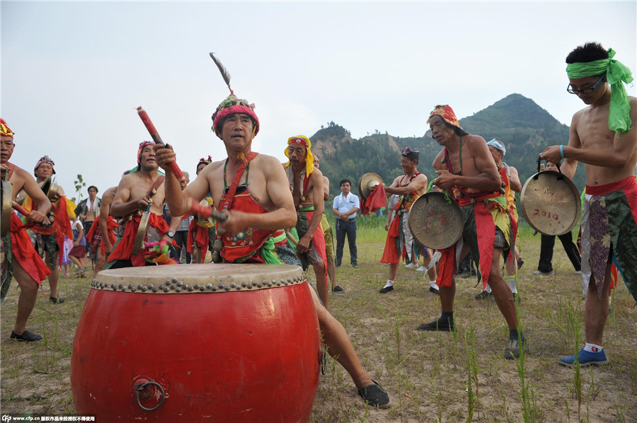 River Lantern Festival celebrated in an ancient village in Shaanxi