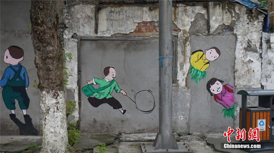 Graffiti brighten up ancient town