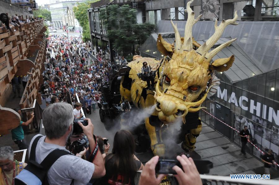 Mechanical horse dragon Long Ma performs in France