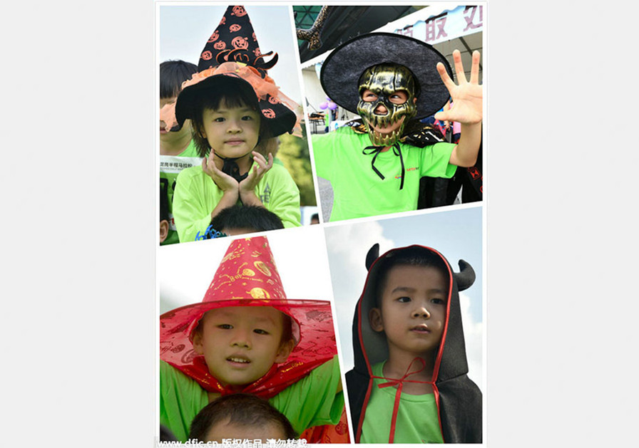 Parent-child marathon with Halloween style shines in Shenzhen