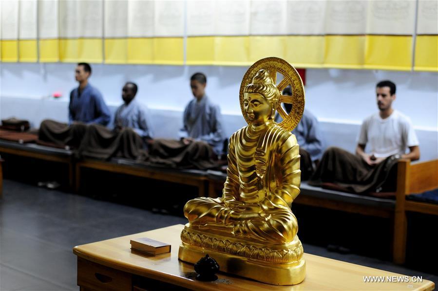 Apprentices from Africa practice Kungfu, learn Shaolin culture in China