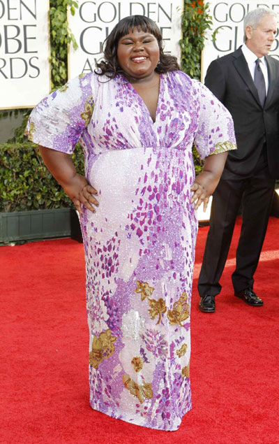 Gabourey Sidibe at 68th annual Golden Globes Awards