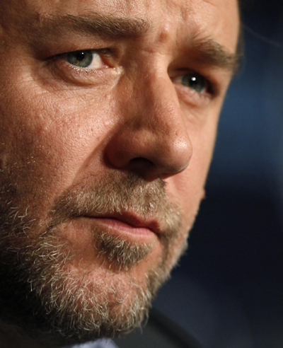 Russell Crowe and Cate Blanchett at news conference for 