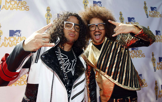 Electro-hop band LMFAO attend the 2010 MTV Movie Awards