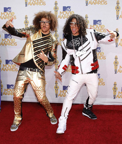 Electro-hop band LMFAO attend the 2010 MTV Movie Awards