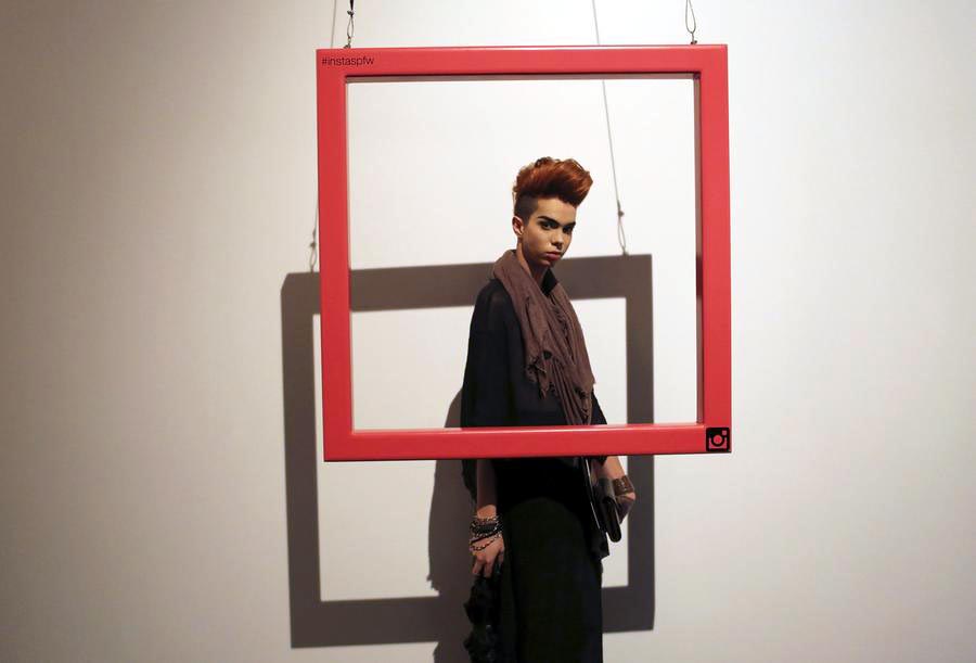 Fashionistas pose during Sao Paulo Fashion Week