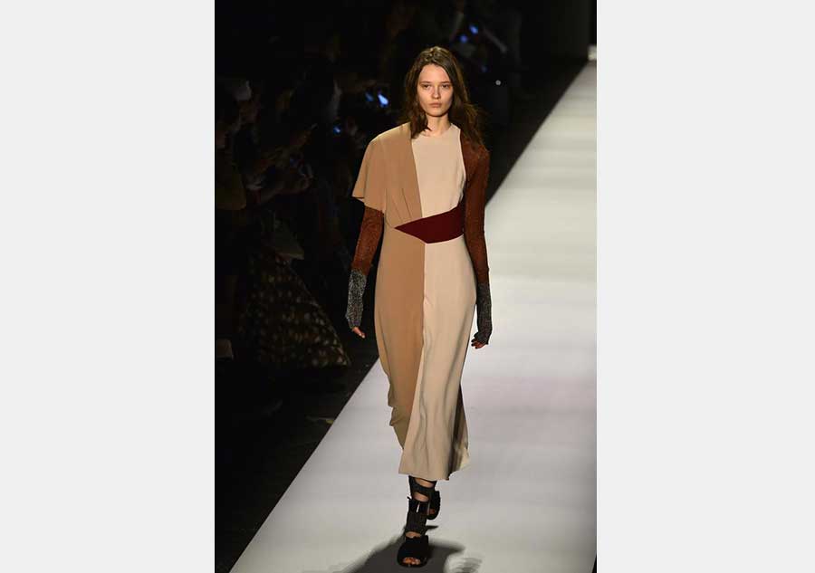 Models present creations of BCBGMAXAZRIA at New York Fashion Week